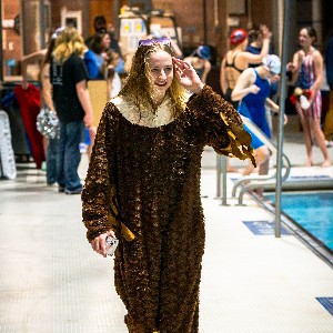 Swimmer in Eagle Costume